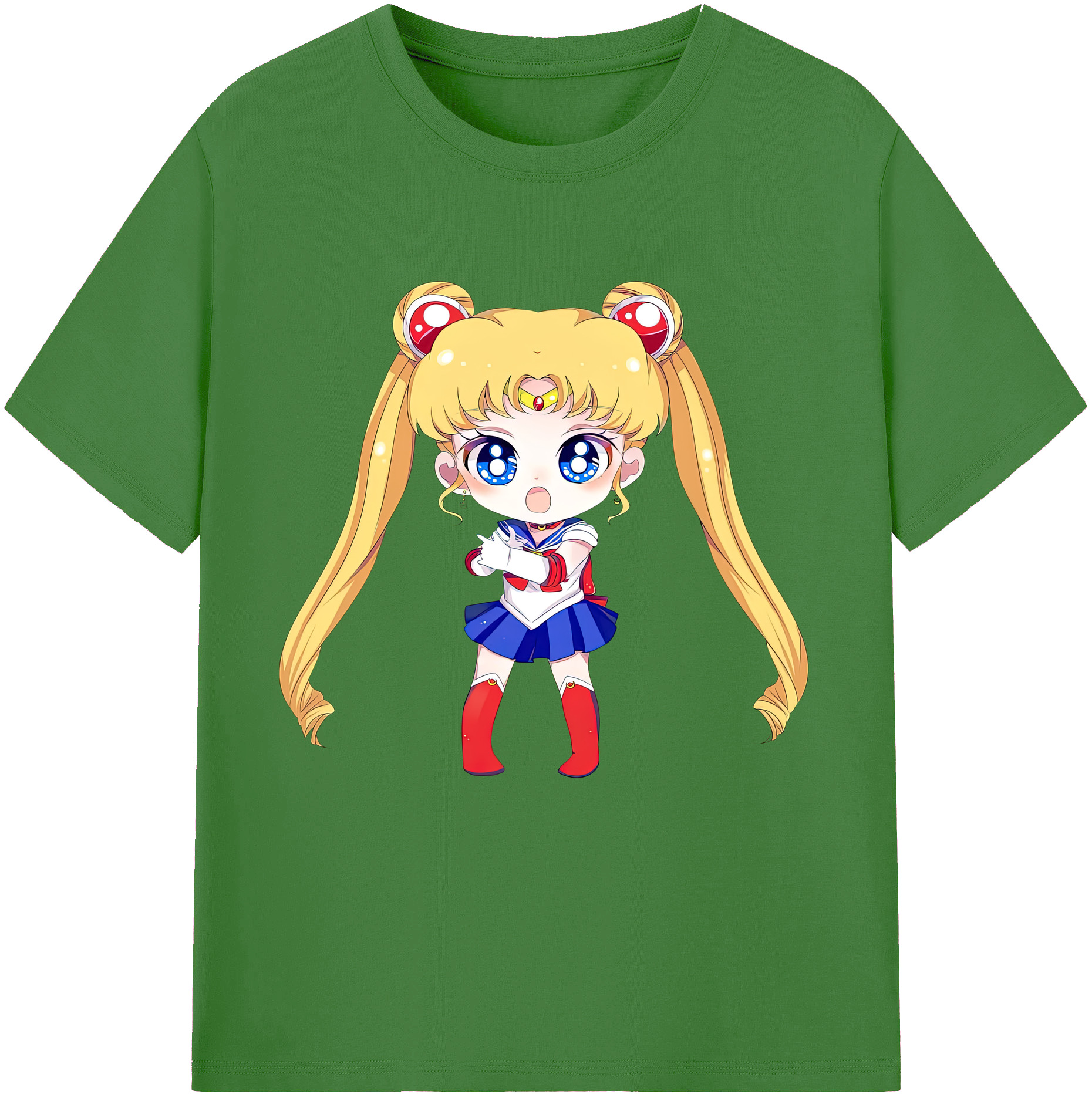 （画像用） 美少女戦士セーラームーン 月野 うさぎ つきの うさぎ Sailor Moon Tsukino Usagi レディースカジュアルプリントTシャツ（綿100％）